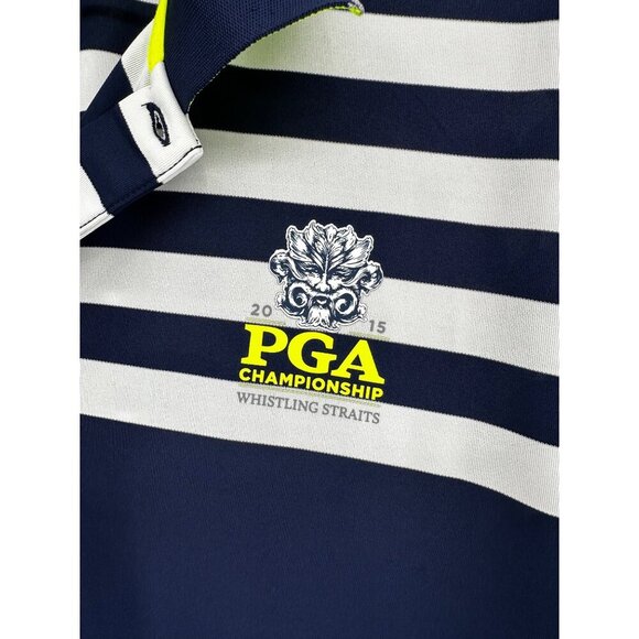 Polo Golf Ralph Lauren Men XL Blue Stripped Short Sleeve PGA Whistling Straits - Picture 2 of 12